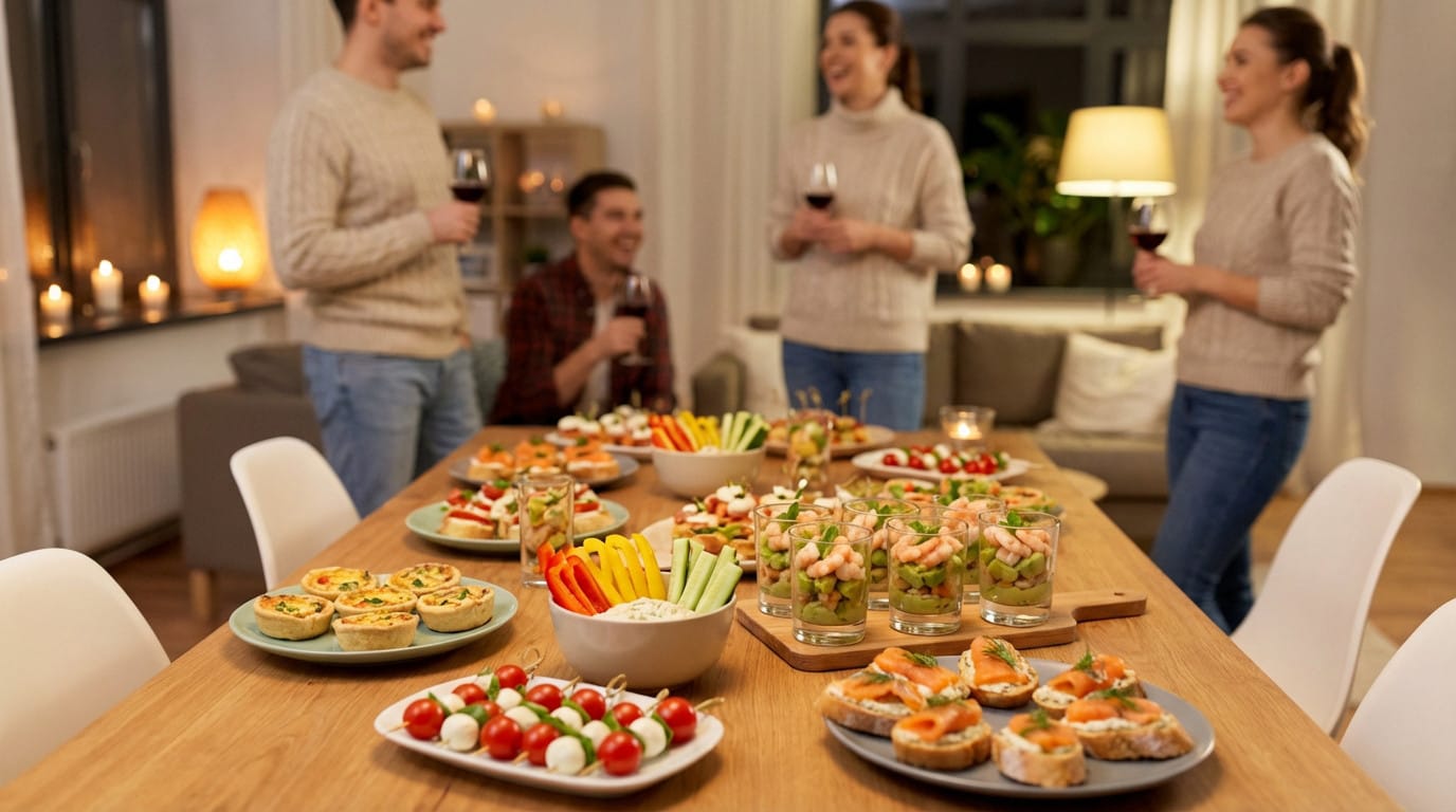 Apéritif dînatoire sans stress avec plats froids et boissons