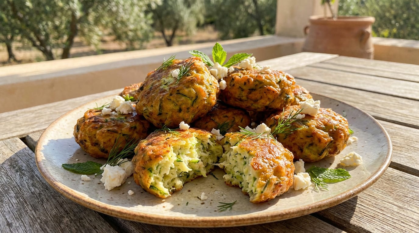 Beignets courgettes grecs croustillants avec sauce au yaourt
