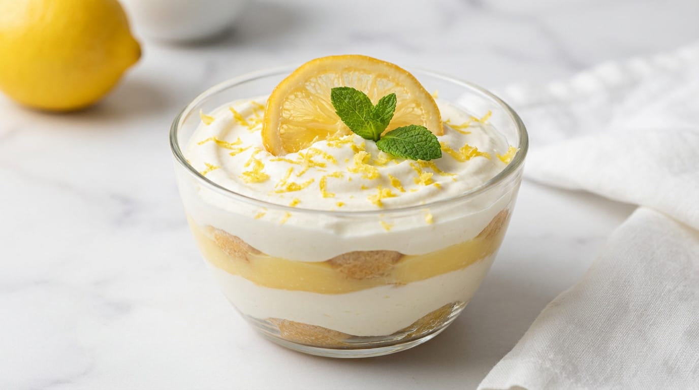 Recette de tiramisu au citron avec ingrédients frais et crémeux
