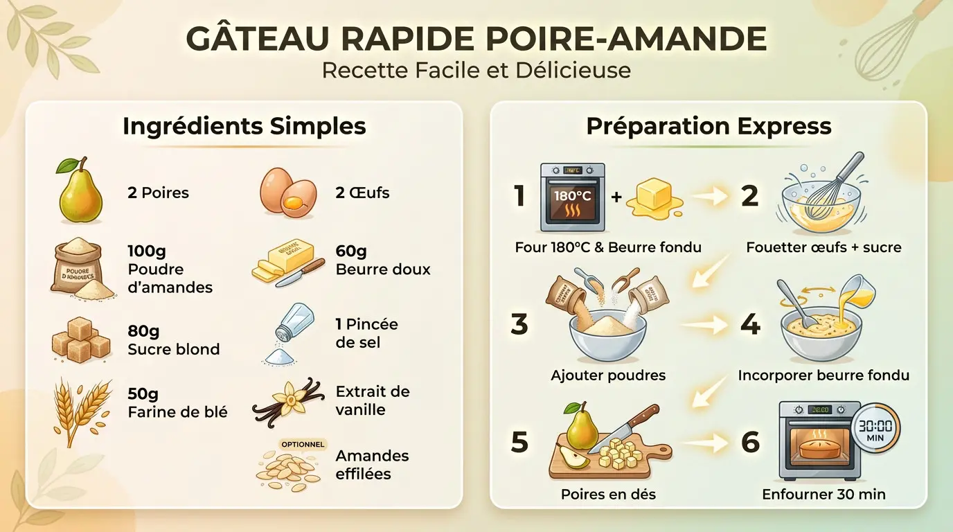 Part de gâteau moelleux poire amande