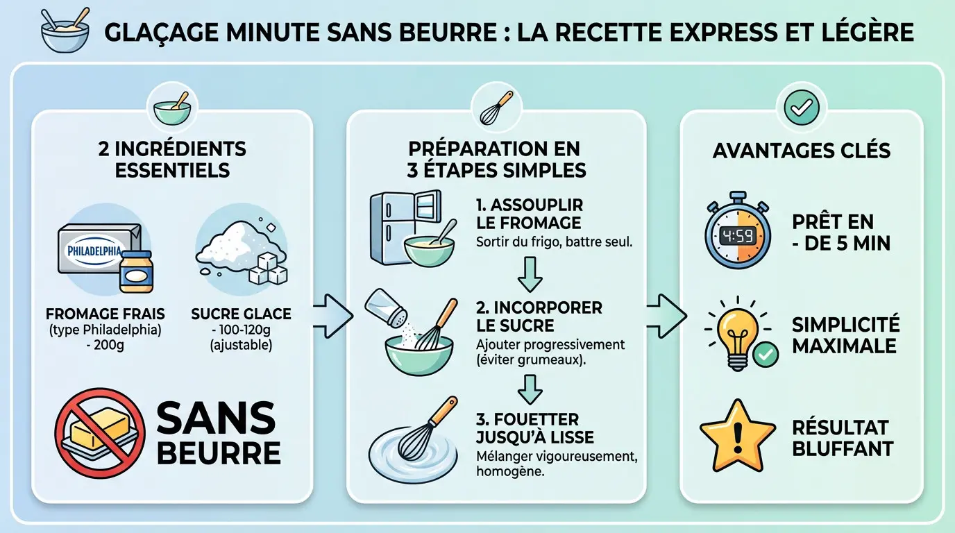 Glaçage léger et rapide sans beurre sur un gâteau moelleux