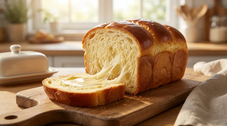 Brioche moelleuse avec du beurre fondant