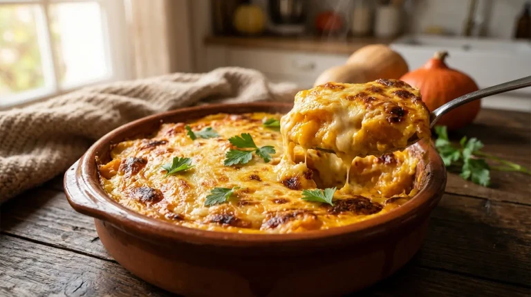 Gratin de courge doré et fondant au fromage