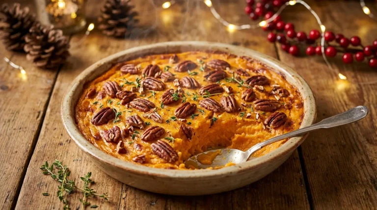 Purée de patates douces aux noix de pécan