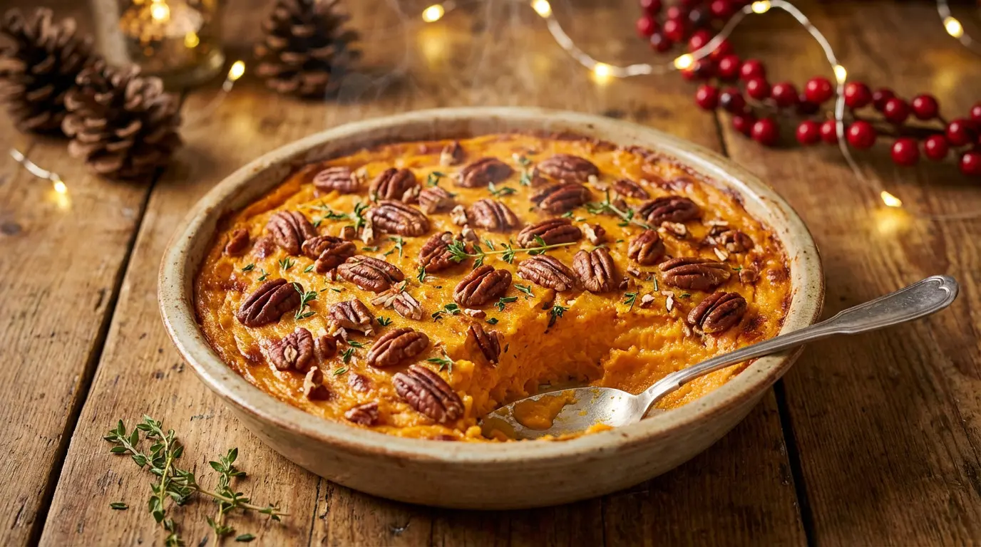 Purée de patates douces aux noix de pécan