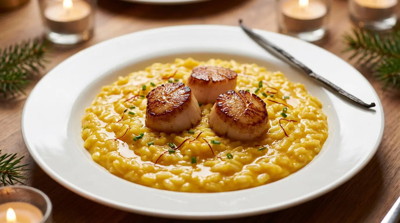 Risotto au safran et noix de Saint-Jacques