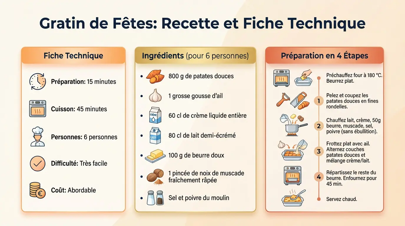 Plat de gratin de patates douces doré et crémeux prêt à servir