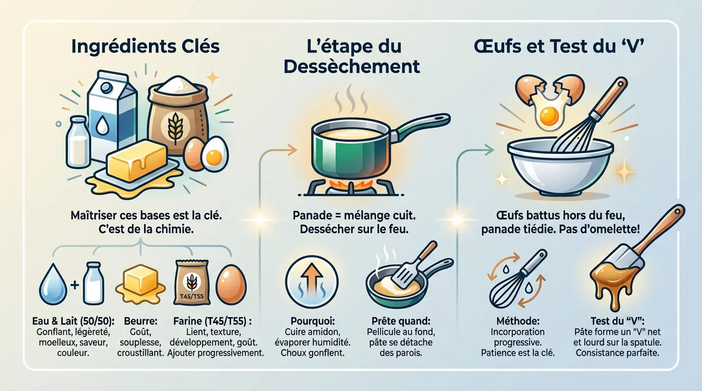 Guide illustré des étapes clés pour réussir une pâte à choux parfaite pour éclairs