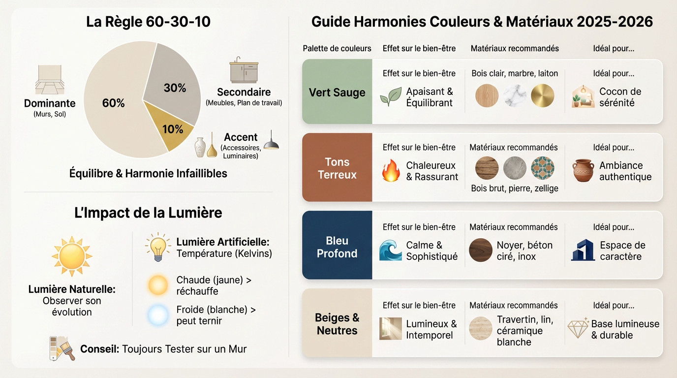Harmonie des couleurs et matières naturelles dans une cuisine moderne pour le bien-être