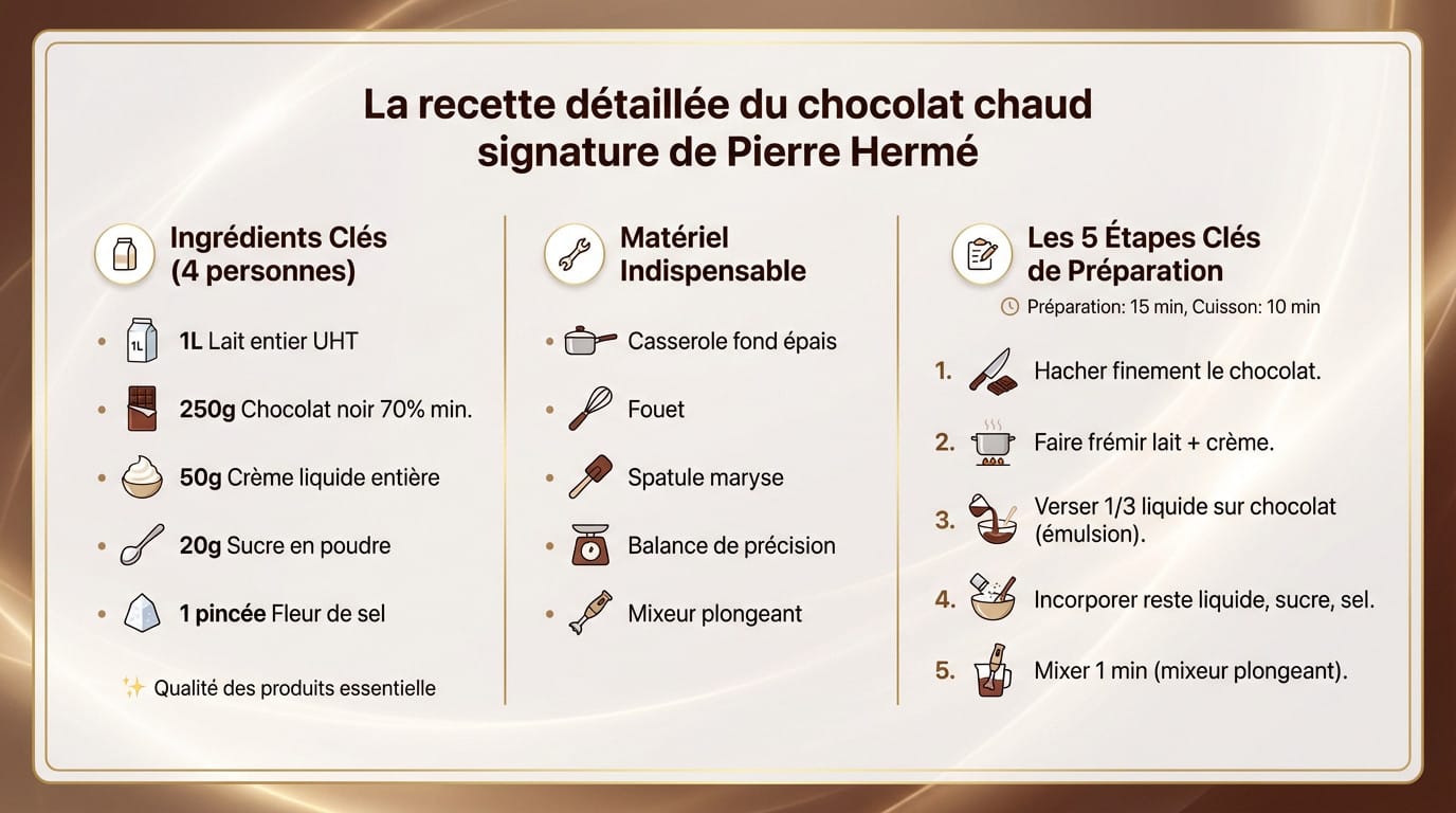 Tasse de chocolat chaud onctueux recette Pierre Hermé
