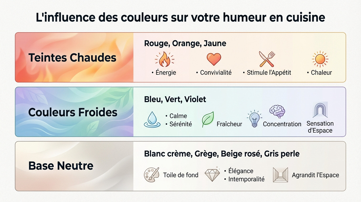 Cuisine moderne aux couleurs apaisantes favorisant le bien-être et la convivialité