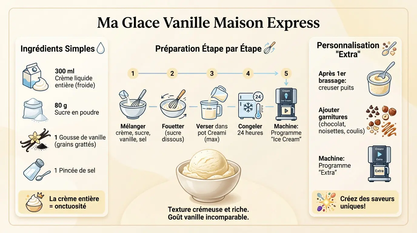 Bol de glace vanille onctueuse faite maison avec la Ninja Creami Swirl