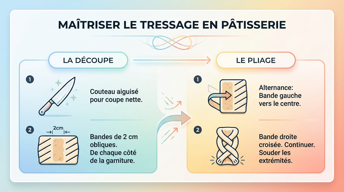 Technique de pliage pour réussir sa tresse feuilletée au chocolat