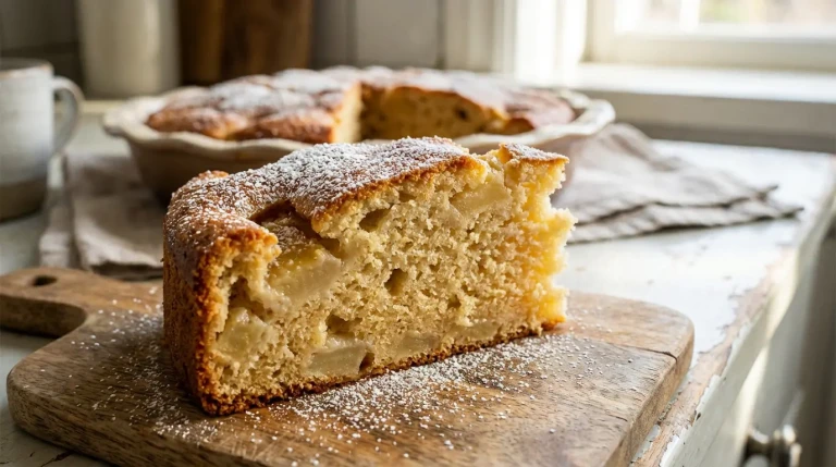 Part de gâteau aux pommes maison