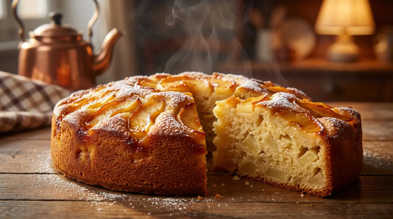 Gâteau aux pommes doré fait maison