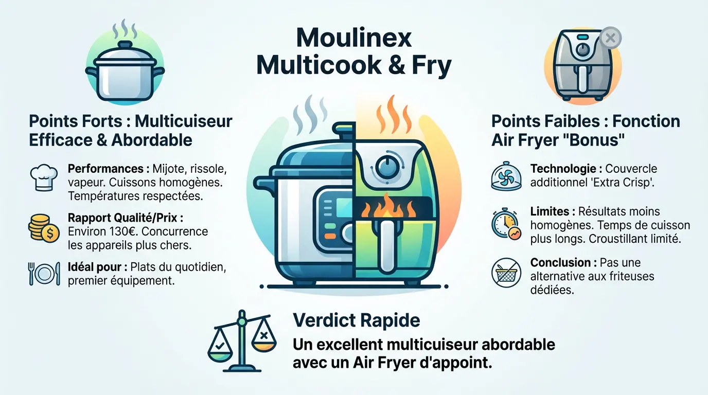 Analyse complète du Moulinex Multicook & Fry : multicuiseur et airfryer 2-en-1