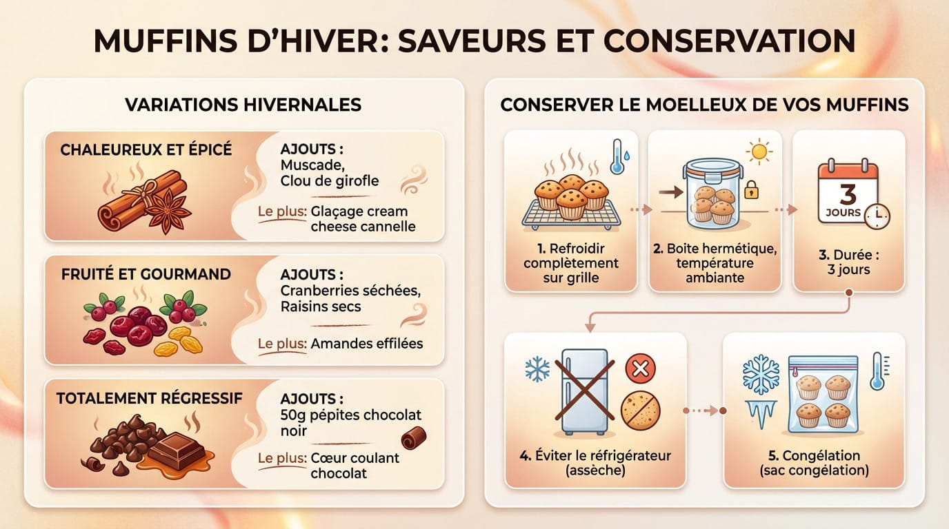 Muffins d'hiver moelleux aux épluchures de courge et pommes conservés sur une grille