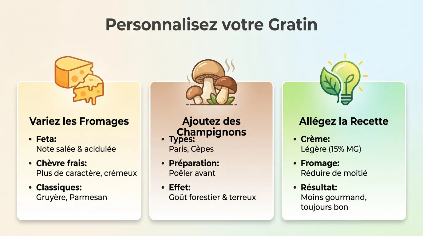 Gratin de potimarron et épinards personnalisé avec différents fromages
