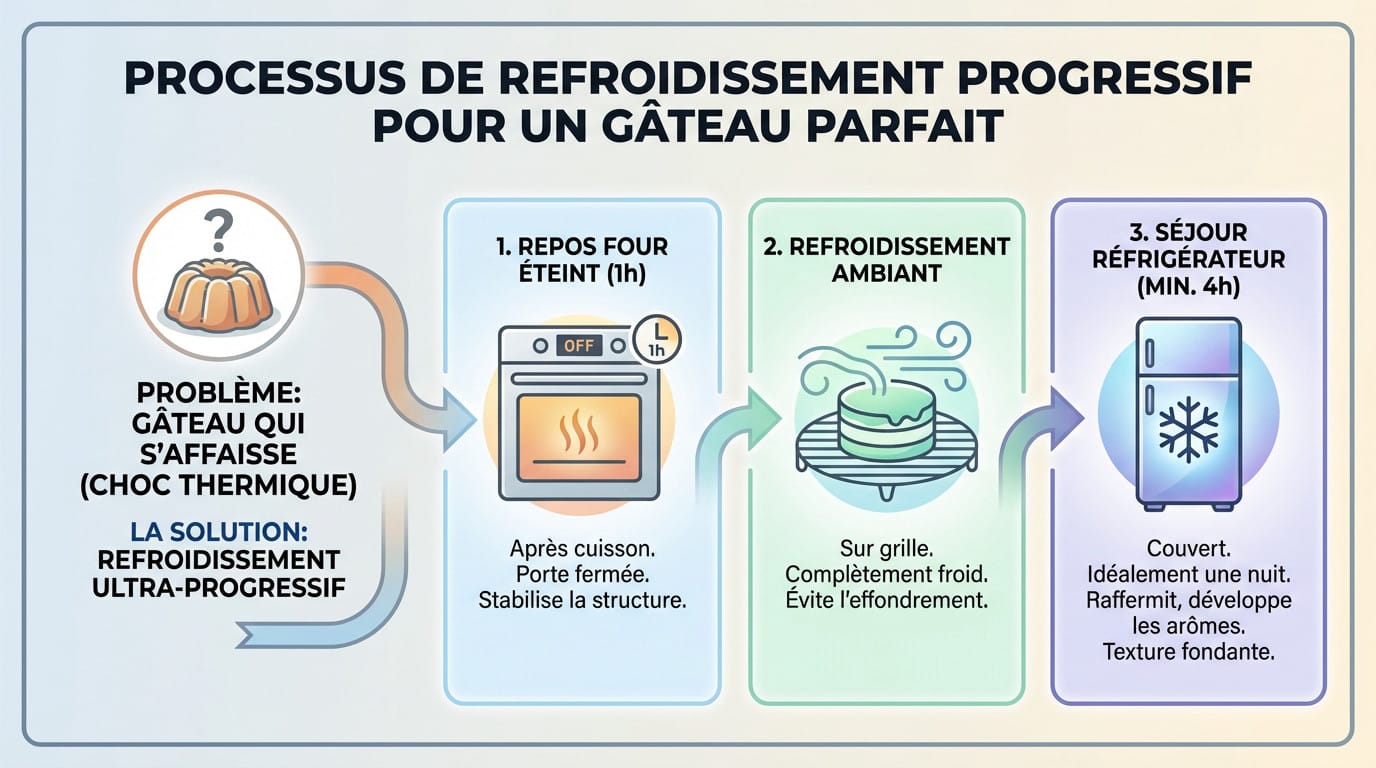 Gâteau au fromage blanc refroidissant progressivement sur une grille