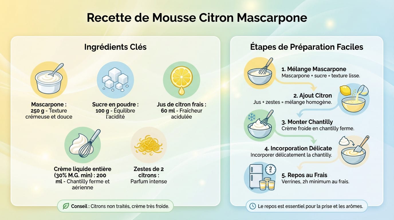 Verrine de mousse au citron mascarpone légère et aérienne