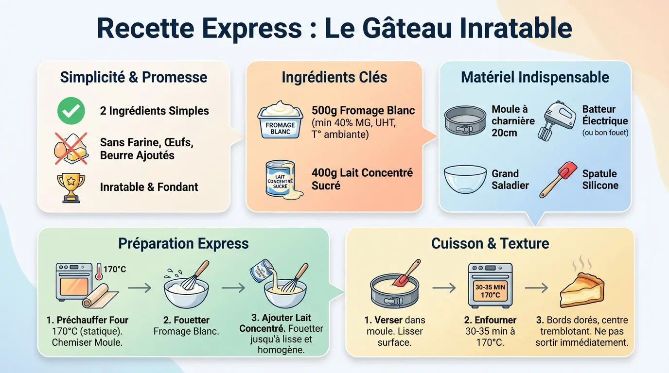 Gâteau au fromage blanc ultra fondant à deux ingrédients dans un moule à charnière