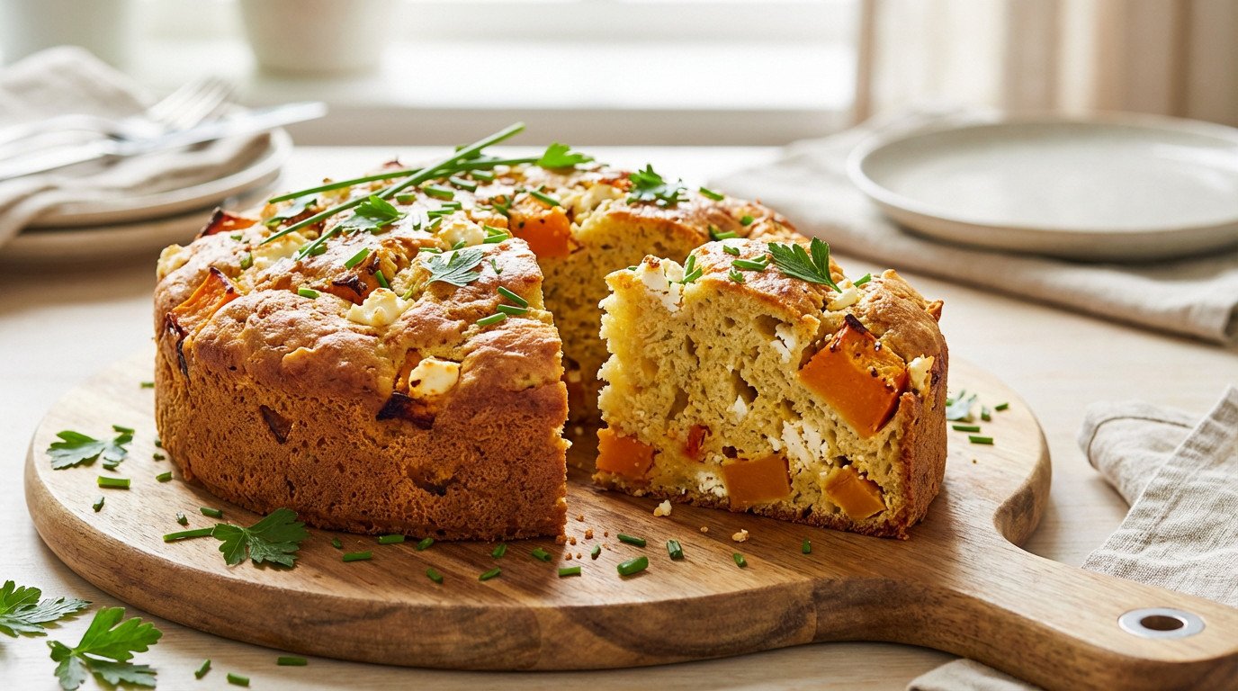 Cake salé potimarron feta moelleux avec potimarron râpé