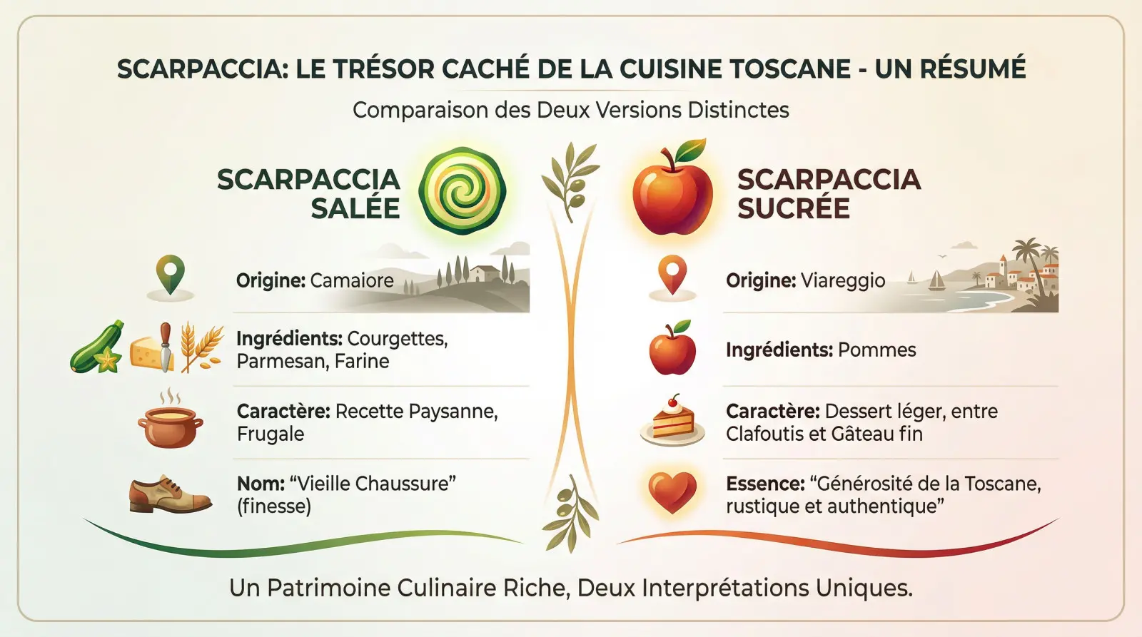 Scarpaccia toscane traditionnelle servie sur une table rustique
