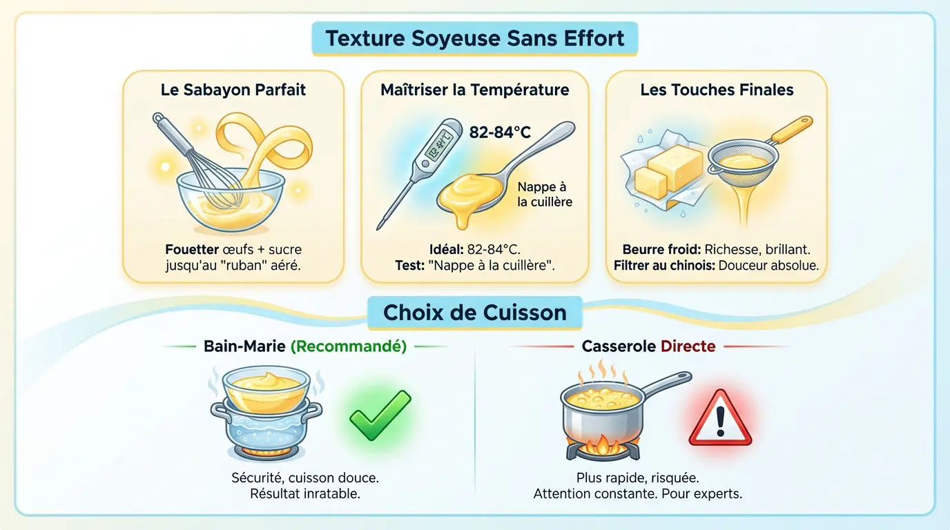 Texture onctueuse d'un lemon curd maison réussi à la cuillère