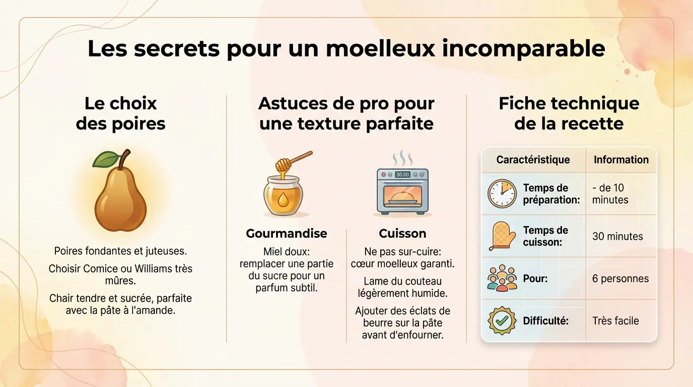 Gâteau moelleux poire amande doré et fondant à la sortie du four