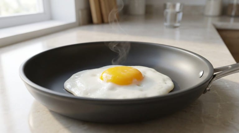 Oeufs au plat vapeur cuits à la perfection, sans matière grasse ajoutée