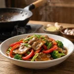 Sauté de bœuf aux légumes colorés