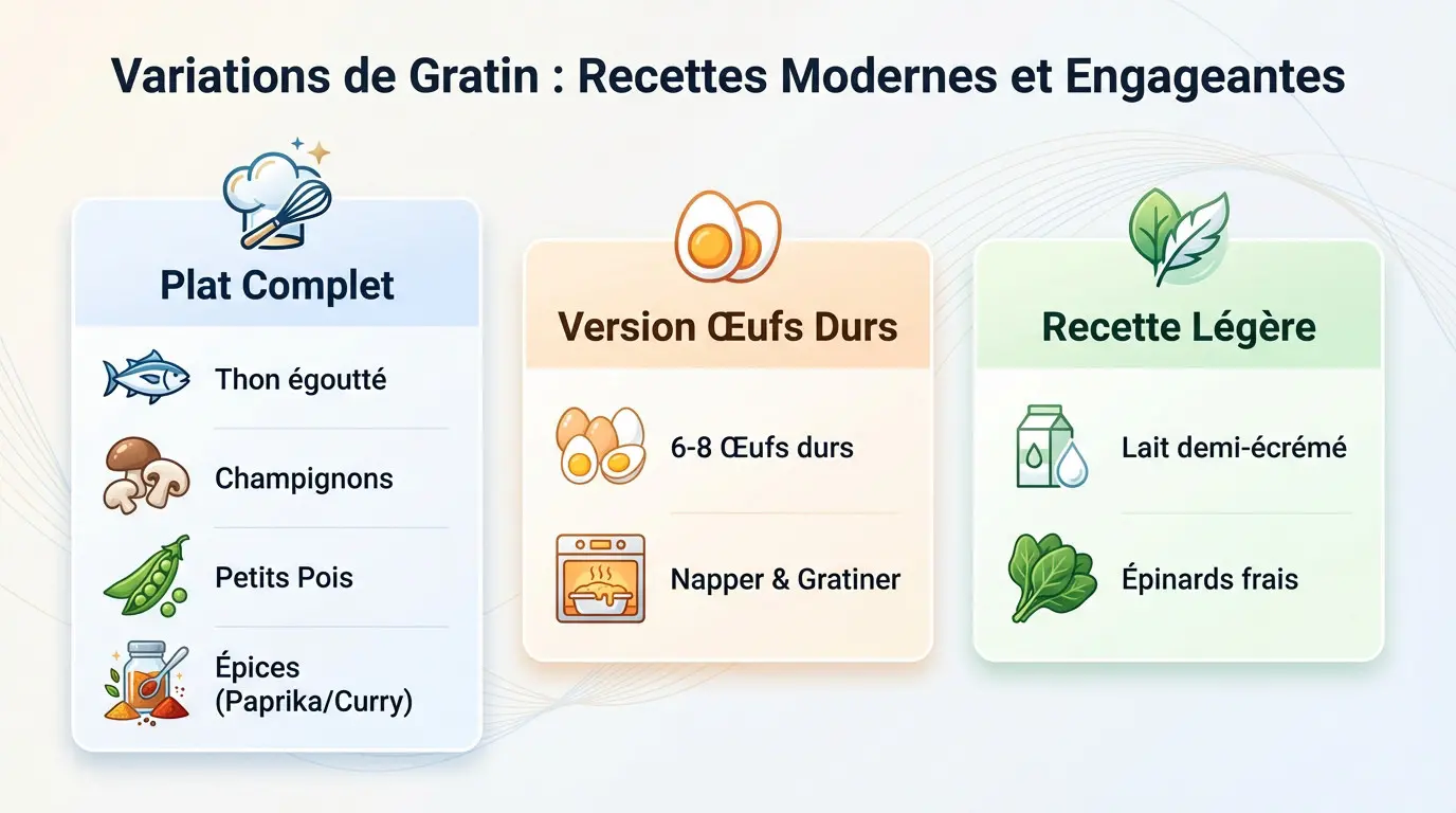 Variations gourmandes de gratin d'œufs avec légumes et épices