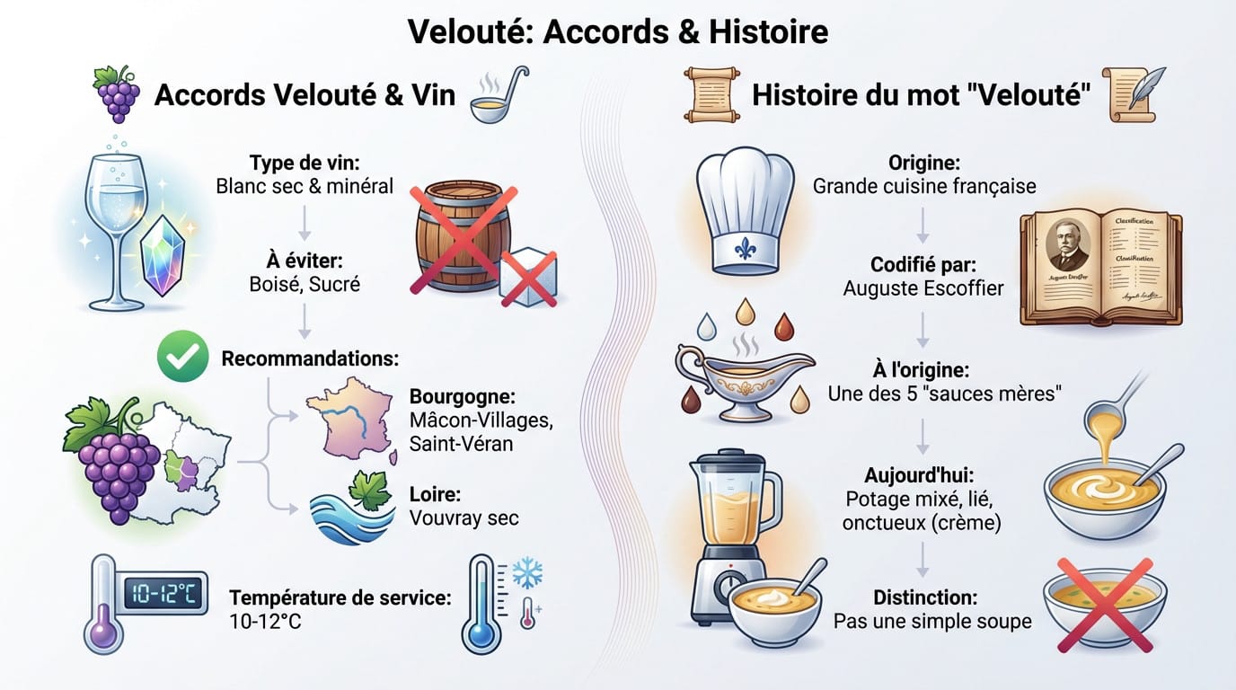 Velouté de chou-fleur onctueux et accord vin blanc