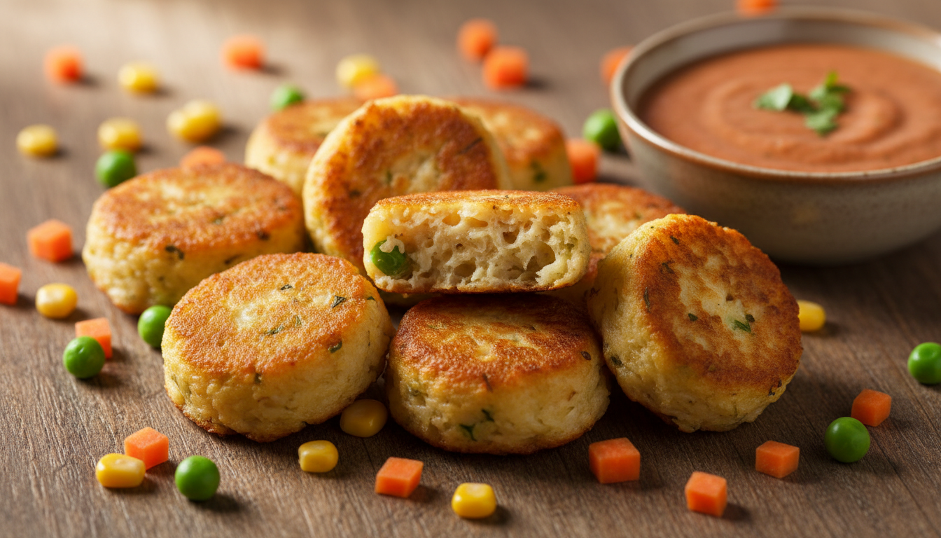 découvrez nos bouchées dorées aux légumes express, prêtes en 10 minutes avec des restes de riz. moelleuses, légères et savoureuses, elles sont parfaites pour un repas rapide et délicieux.