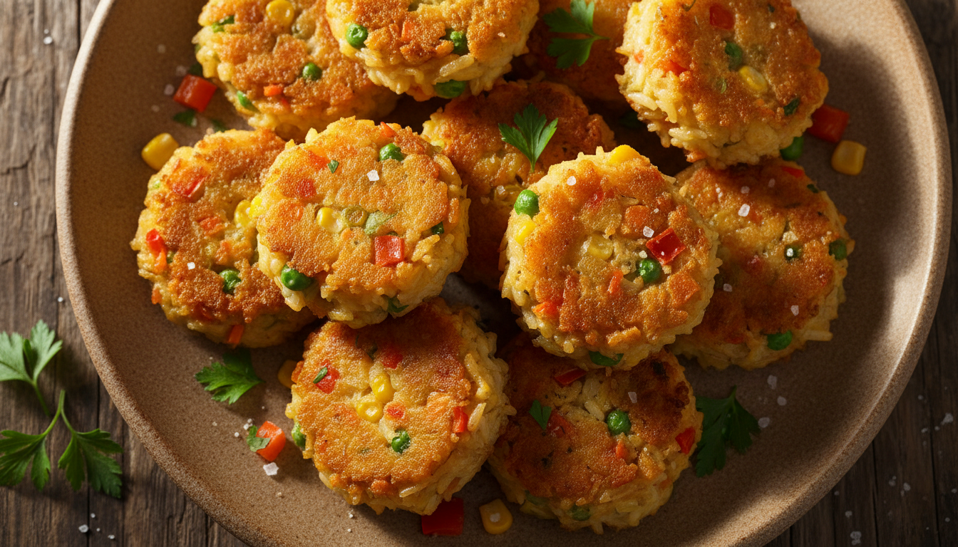 découvrez nos bouchées dorées aux légumes, prêtes en 10 minutes avec des restes de riz. une recette moelleuse, légère et savoureuse, parfaite pour un repas express et anti-gaspillage.