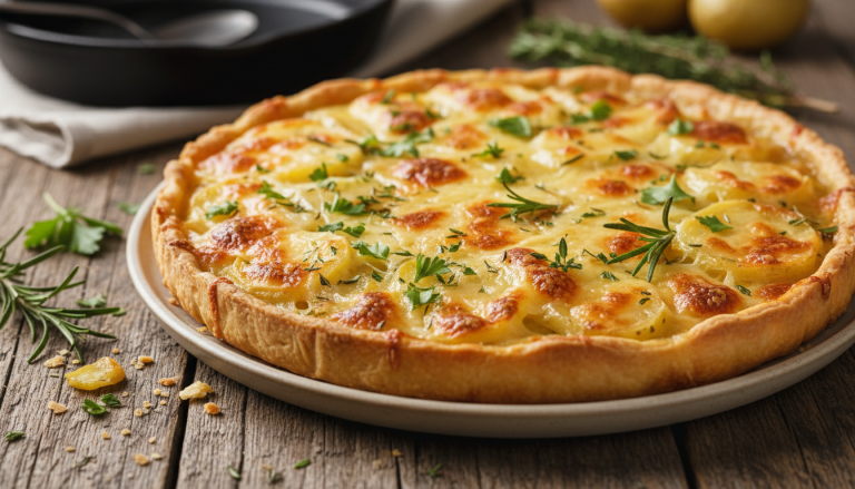 découvrez la recette secrète d'une tarte aux pommes de terre apparemment simple, mais qui cache un secret de chef pour un goût exceptionnel.