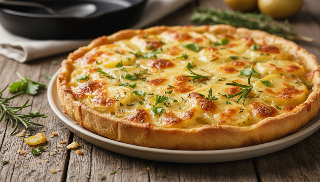 découvrez la recette secrète d'une tarte aux pommes de terre apparemment simple, mais qui cache un secret de chef pour un goût exceptionnel.