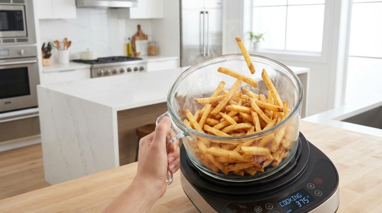 découvrez la friteuse sans huile portable ninja crispi 1700w, alliant puissance et compacité pour une cuisson saine et rapide, facilement transportable.