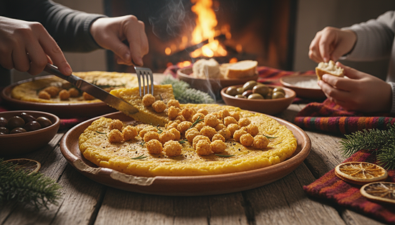 savourez ce plat génois aux pois chiches, mélange parfait de textures croustillantes et fondantes, idéal pour réchauffer et ravir vos repas d’hiver en famille.