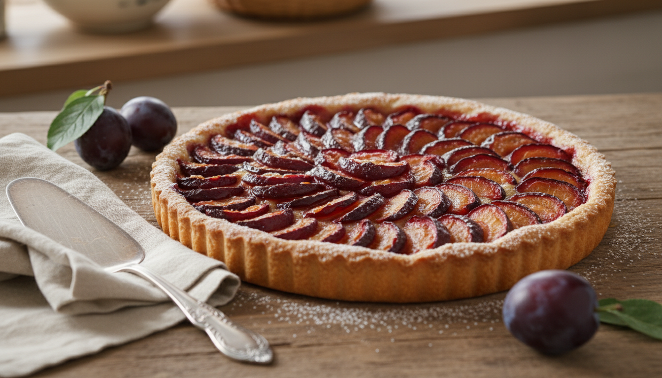 découvrez notre recette facile de tarte aux prunes maison, savoureuse et rapide à préparer. une délicieuse alternative aux desserts industriels pour régaler toute la famille.