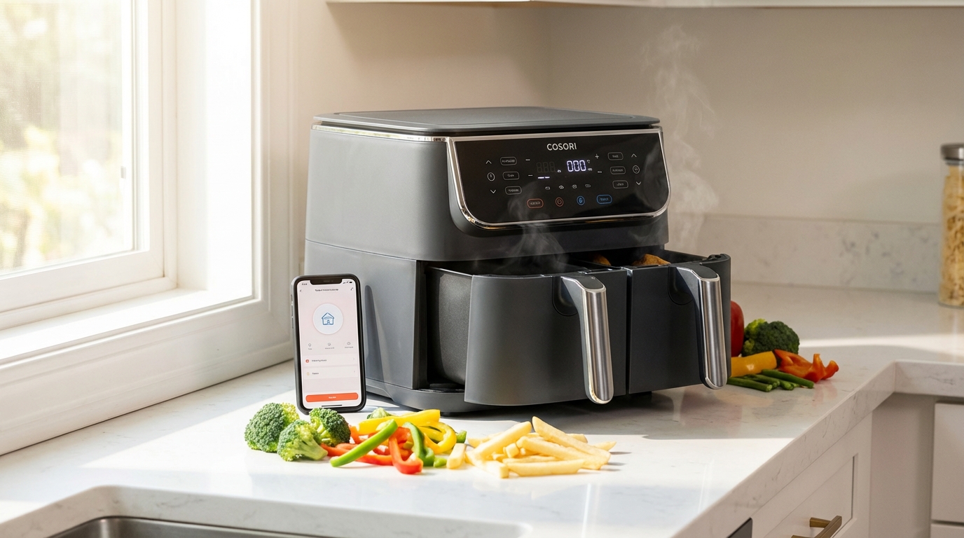 découvrez la cosori air fryer twinfry 10l, la friteuse sans huile intelligente qui garantit une cuisson saine, rapide et connectée pour des repas délicieux et équilibrés.