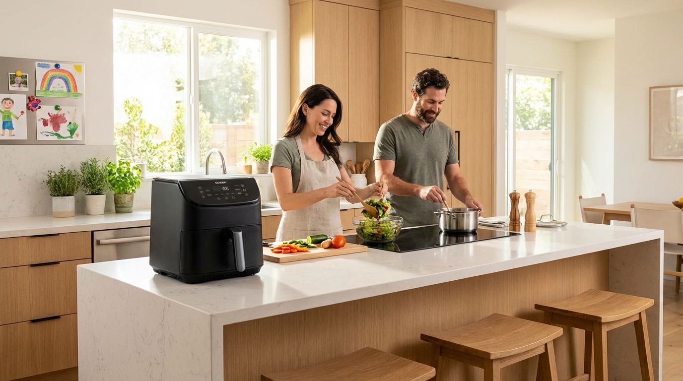 découvrez la cosori air fryer twinfry 10l, la friteuse sans huile intelligente qui combine une cuisson saine et connectée pour des repas savoureux et faciles à préparer.