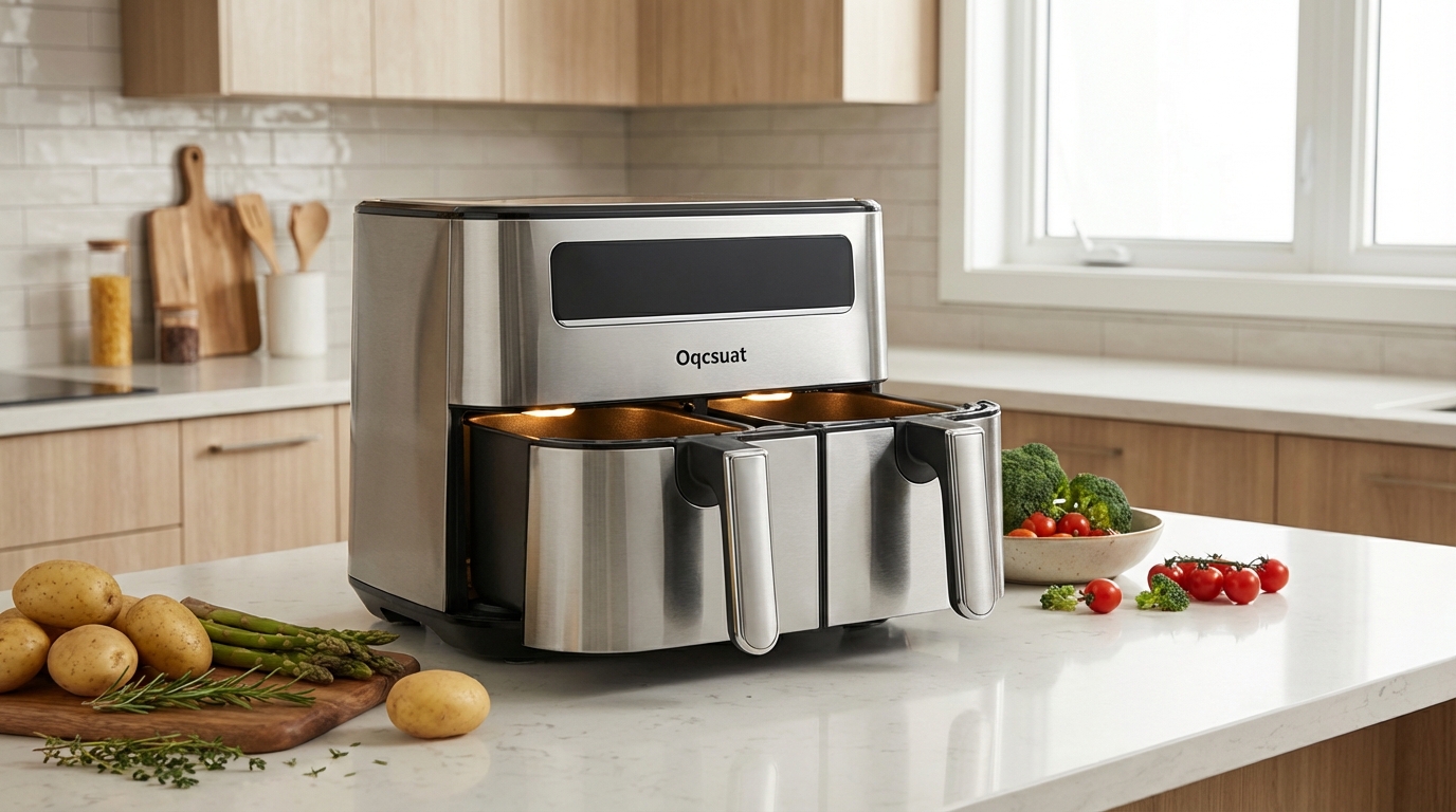 découvrez notre test complet de la friteuse sans huile oqcsuat 10l à double compartiment, alliant performance et praticité pour une cuisine saine et savoureuse.