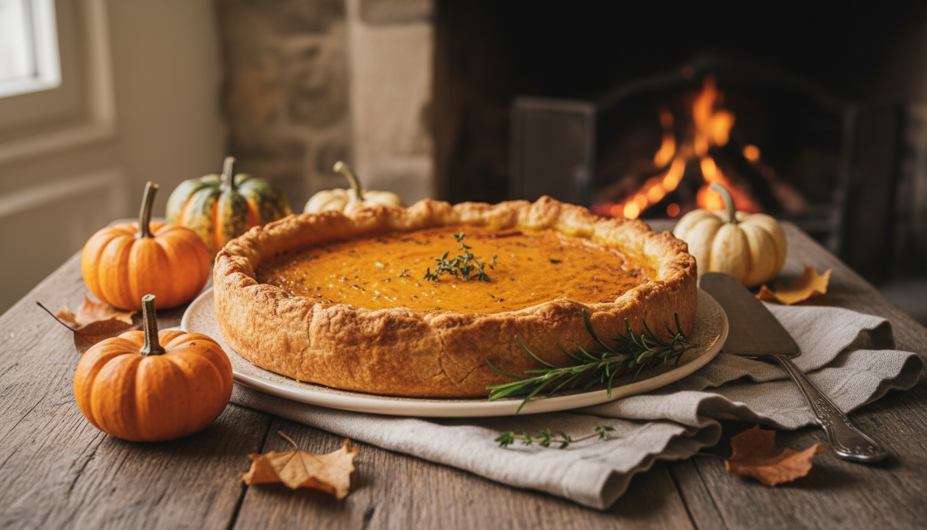 savourez une tarte salée au potimarron maison, alliant croustillant et fondant, idéale pour régaler toute la famille avec des saveurs riches et délicieuses.