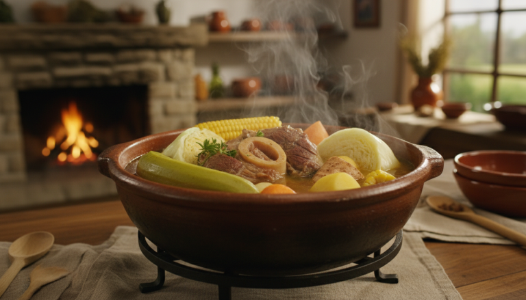 savourez le pot-au-feu vénézuélien d'hiver, un plat détox réconfortant alliant jarret de veau, choux croquants et bananes vertes pour une explosion de saveurs authentiques.