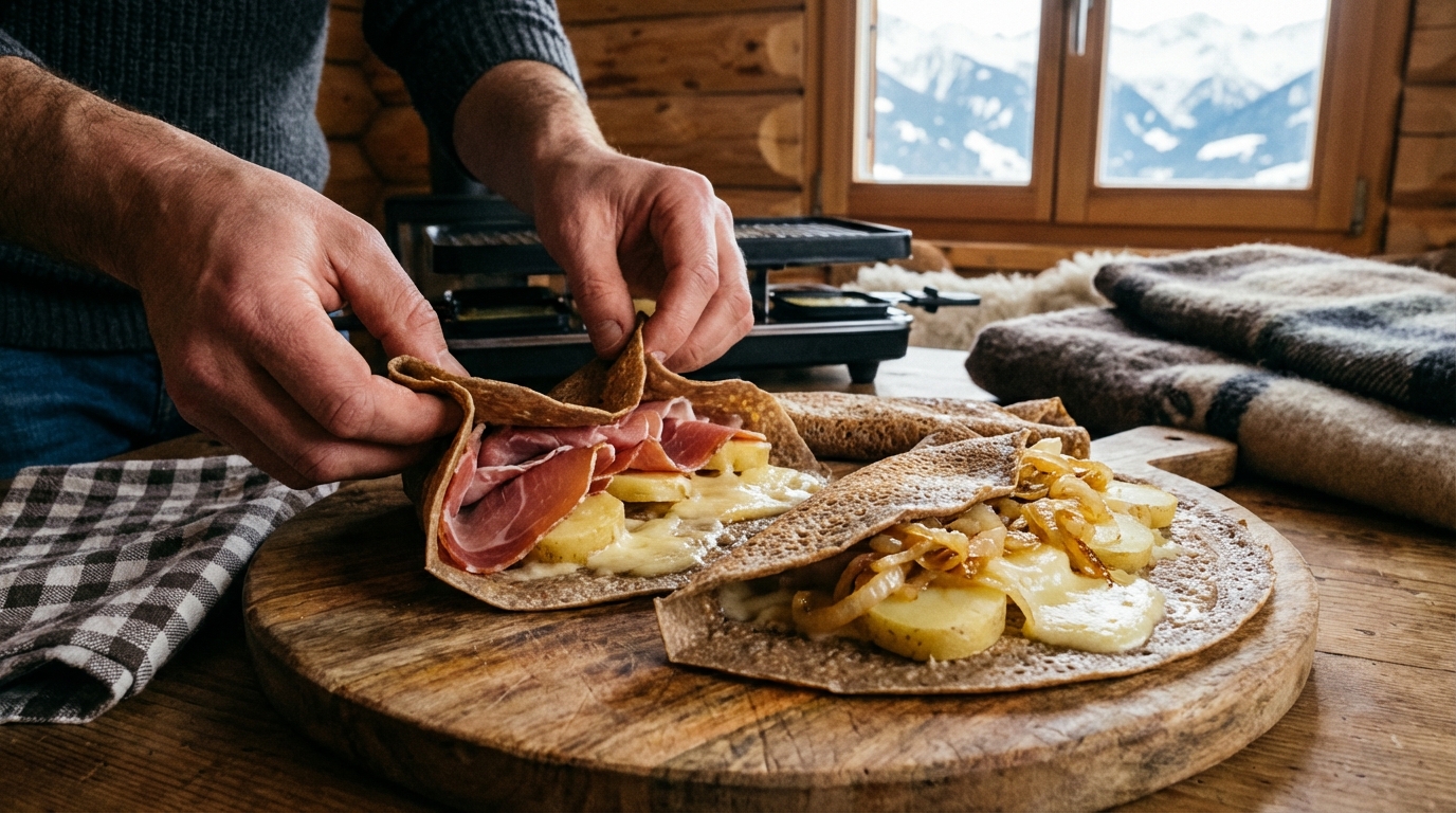 découvrez la recette gourmande des crêpes savoyardes au fromage à raclette, un délice des alpes à savourer en famille ou entre amis.