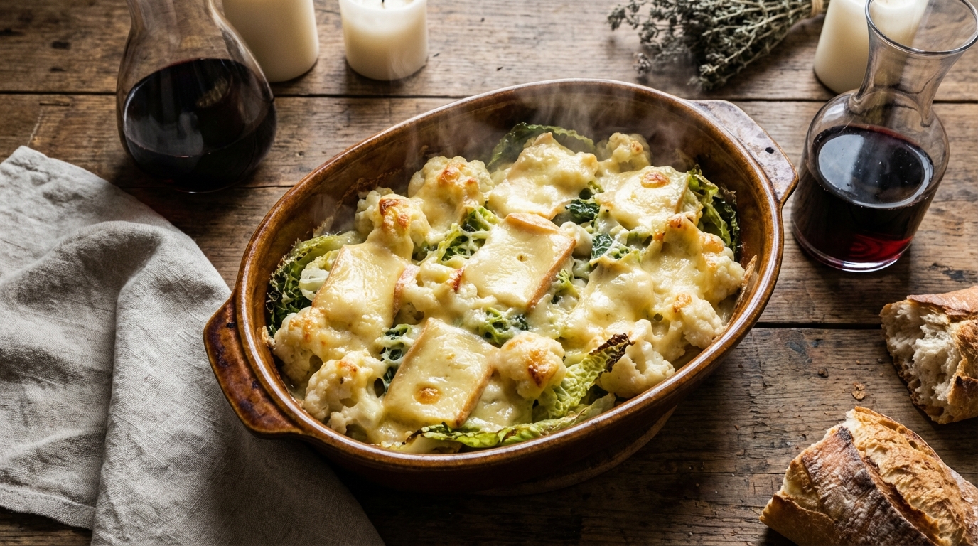 découvrez notre recette gourmande de gratin de choux au fromage à raclette, un délice fondant à partager en famille ou entre amis.