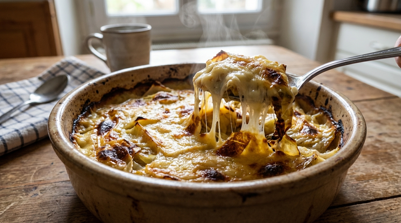 découvrez notre recette gourmande de gratin de choux au fromage à raclette, un délice fondant parfait à partager en famille ou entre amis.