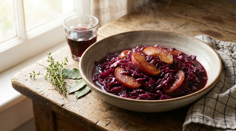 découvrez notre recette gourmande et équilibrée de chou rouge mijoté à la pomme et au vin rouge, un délice sain qui ravira vos papilles et votre santé.