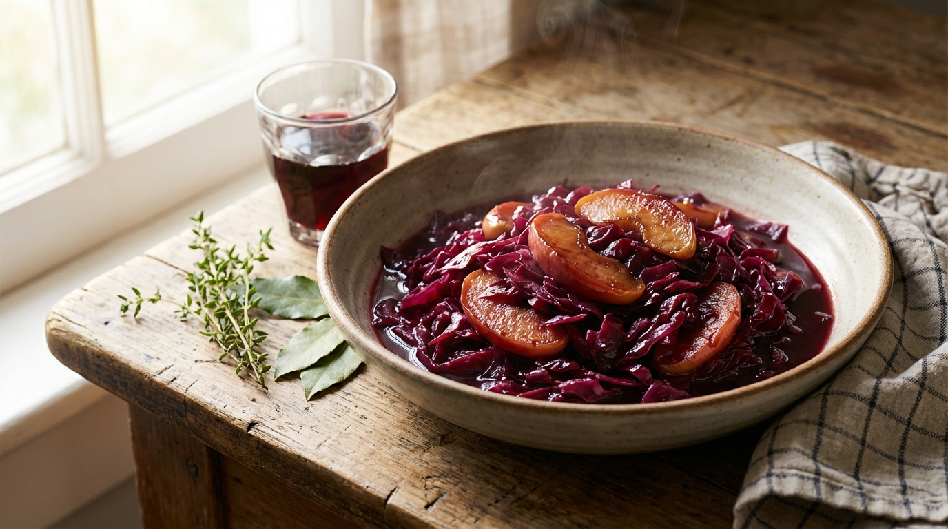 découvrez notre recette gourmande et équilibrée de chou rouge mijoté à la pomme et au vin rouge, un délice sain qui ravira vos papilles et votre santé.